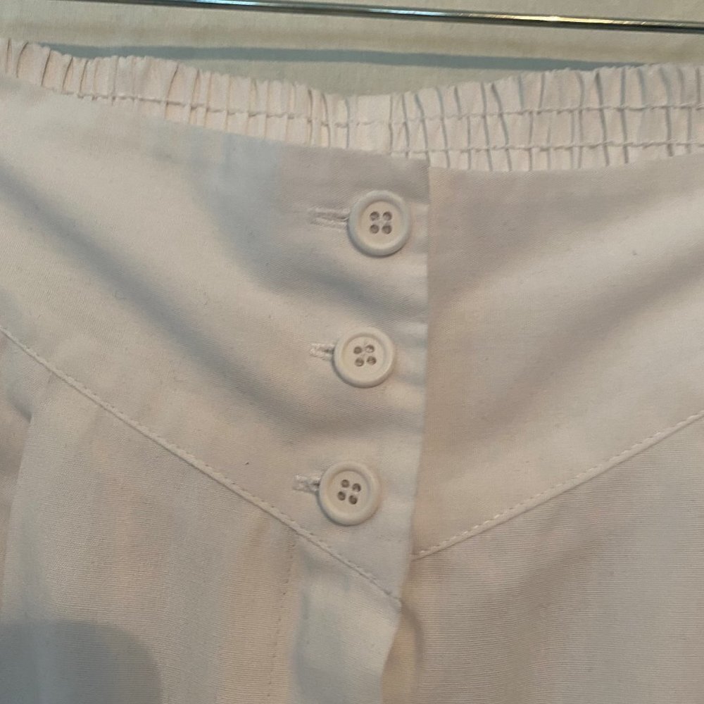 Nwot Basic White Zip 3 Button Elastic Pants - image 3